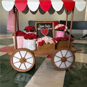 New Martha Stewart Valentines Day Roses Cart Tabletop Decor